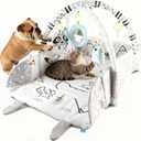 Puppy Play Gym & Cat Activity Mat,with Interactive Cat & Dog Toys,Multi - Functional Gym for for Fun, Exercise & Rest
