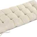 Bench Cushion for Indoor Furniture 48x19 inch Rectangle Bench Seat Cushion for Bay Window Entryway Bench Thick Textured Chair Cushion with Non-Slip Backing 1 Pack, Beige
