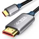 UANTIN USB C to HDMI Cable 6Ft | 4K High-Speed USB 3.1 Type-C to HDMI Cord [Thunderbolt 3/4/5 Compatible] with MacBook, Galaxy S9 to S24, iPhone 15/16, iPad Pro, iMac, Surface