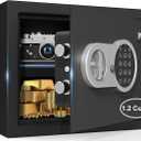 [ 1.2 Cu.ft. ]PATRON Safe Box with Key,Digital Security Home Safe,Cabinet Safes for Money Cash Documents,Wall Safes with Electronic Keypad,Removable Shelf for Office Hotel House Business,1.2 Cu.ft.