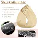 Sisily Clip in Hair Extensions Real Human Hair, 22 inch 120g, Bleach Blonde, 100% Brazilian Remy Human Hair Clip in Extensions Soft Straight 7pcs Per Set with 16 Clips Double Weft