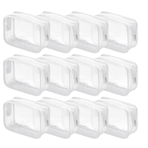 ANATTASOUL 5 Pieces Clear Cosmetics Bag PVC Zippered Clear Toiletry Carry Pouch Portable Cosmetic Makeup Bag Waterproof Makeup Bag Plastic Organizer Case for Vacation Bathroom