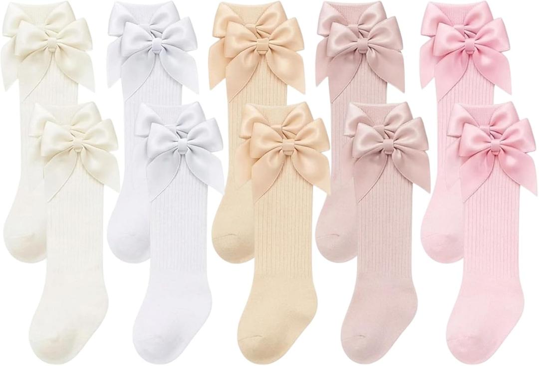 Newborn Knee High Socks Girl, Newborn Socks, 10 Pairs Baby Socks for Newborn Girls, Knee High Socks for Preemie Babies, Ideal for Baby Showers and Special Occasions