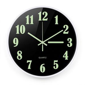 12-Inch Glow in the Dark Wall Clock – Luminous Silent Non-Ticking Quartz Wall Clock with Night Light Function, Bold Easy-to-Read Numbers for Bedroom, Living Room & Office