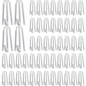 Blulu Pleat Hooks Stainless Steel Curtain Hooks Drapery Clasp and Pin 4 Prongs Pinch Pleat Tools Clips for Window, Shower Curtain(180 Pcs)