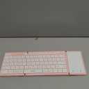 Samsers Foldable Bluetooth Keyboard with Touchpad, Full-Size Wireless Portable Travel Folding Keyboard for iOS Android Windows Mac OS, Support 3 Devices (BT5.1 x 3), Pink