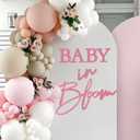Baby in Bloom Sign, 16x24 Felt Letter Baby Shower Sign Baby in Bloom Party Decor Backdrop for Boy or Girl Baby Shower Gender Reveal 1st Birthday - Gillter Pink