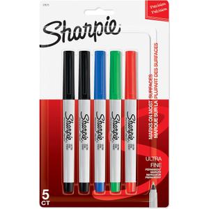 Sharpie 37675PP Permanent Markers, Ultra Fine Point, Assorted Colors, 5 Count, Pack of 4