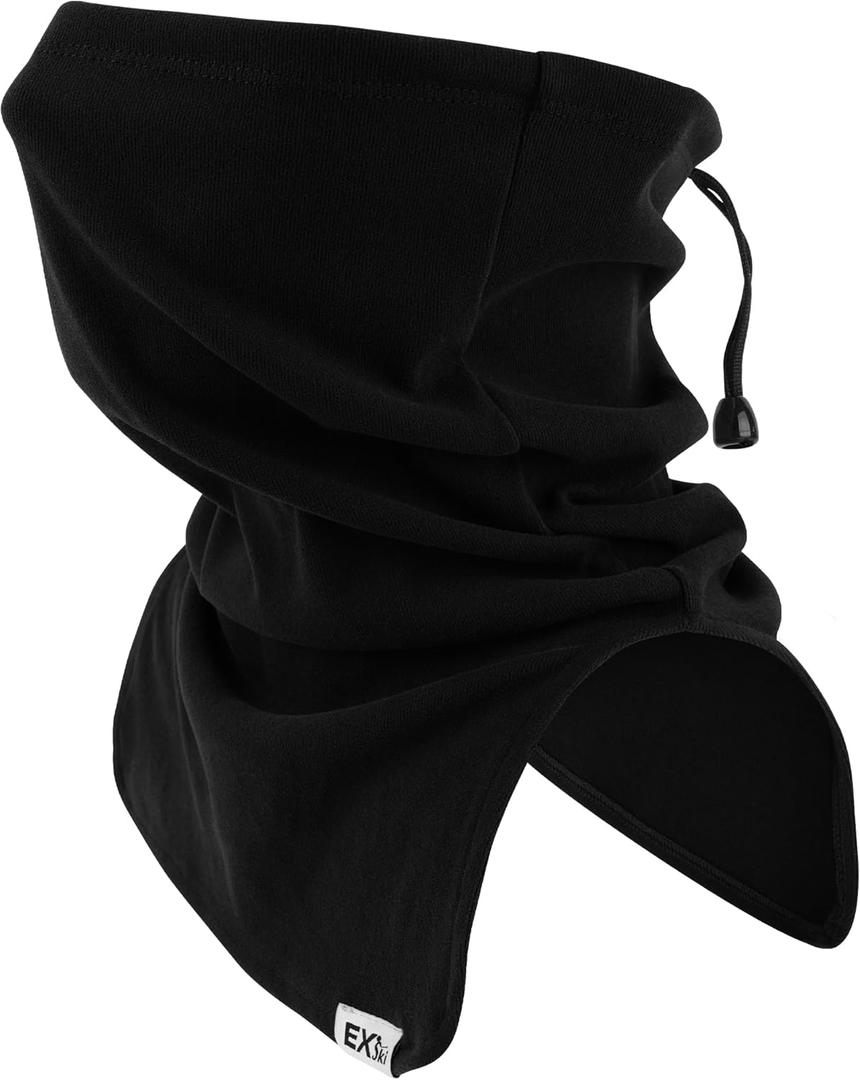 Neck Gaiters for Men Women, Winter Neck Warmer Windproof Face Mask Scarf for Cold Weather Outdoor Sports (Black)