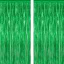 2 Pack Tinsel Backdrop, 3.28 FTx7.05 FT Green St Patricks Day Party Decorations, Metallic Backdrop Curtains Tinsel Curtains Streamer Backdrop, Party Supplies Wall Decor for St. Patricks Party Birthday