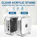 Acrylic Vertical Desktop Stand for Mac mini 2024, Upright Desk Holder Compatible with Mac mini M4 / M4 Pro, Space Saving, Heat Dissipation, Easy Access to Power Button (Clear)