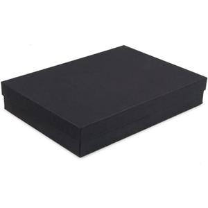 RJ Displays 6 Pack Cotton Filled Matte Black Color Paper Cardboard Jewelry Necklace Bracelets Watch Gift and Retail Boxes Size 7 1/8" x 5 1/8" x 1 1/8" Inch (Matte Black)