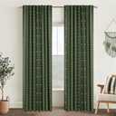 Dark Olive Green Curtains for Bedroom,Boho Floral Back Tab Semi Blackout Mid Century Modern Curtain Drapes 84 Inch Length 2 Panels Set (50"W x 84"L (Pack of 2))