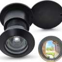 Earl Diamond - Solid Brass Door Viewer Peephole, 220-Degree Security Peephole with Heavy Duty Rotating Privacy Cover for 1-21/32" to 2-1/8" Doors for Home Office Hotel - Modern Black Finish