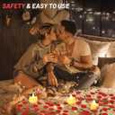 cridoz 2000 Pieces Artificial Rose Petals with 24 LED Tea Lights Candles, Romantic Decorations Special Night Set for Night, Valentine's Day, Wedding Anniversary or Table Dcor, Warm White