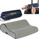 alkamto Travel & Camping Comfortable Memory Foam Pillow – Easy to Carry Portable Bag – Temperature Regulating Pillow Case (Grey Contour)