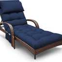 Outdoor Chaise Lounge Chair Cushion, Waterproof Outdoor Chair Cushions for Patio Furniture, 71 x 21 x 4 Inches Replacement Chaise Lounge Cushion with Ties (Blue)