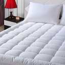 EASELAND King Size Mattress Pad Pillow Top Mattress Cover Quilted Fitted Mattress Protector Cotton 8-21" Deep Pocket Cooling Topper (78x80 Inches, White)