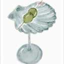 4 x Funky Green Seashell Martini Wall Art Cocktail Posters Trendy Bar Cart Canvas Print Room Decor Dorm Decor Aesthetic Living Room Dining Room Kitchen Decorations for Home8x12inch Unframed (PIK01)