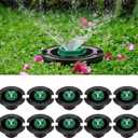 Geelin 10 Pcs Plastic Flush Head Sprinkler Circle Pop-up Full Sprinklers with Brass Pattern Spray Nozzle 1/2" Female Inlet Thread Compatible with Flush Heads from Other Major Brands 360