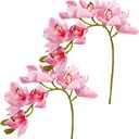 XIYUAN 28.5inch Artificial Phalaenopsis Flowers 2 Bunch 10 Large Petals Orchids Fake Cymbidium Flowers Artificial Orchid Flowers Stem Plants Latex Phalaenopsis Branches for Home Dcor (Pink)