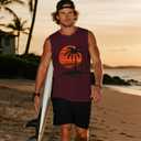 Indoner Mens Sleeveless Tank Tops UPF 50+ Quick Dry Workout Gym Shirts Palm Tree T-Shirt for Swim Beach Bodybuilding (XL)