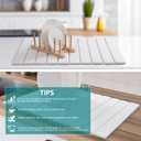 Stone Drying Mat for Kitchen Counter, Quick Dry Absorbent Collapsible Dish Drying Mat, Eco-Friendly Absorbent Diatomaceous Earth Mats for Dishes Bottles Cups Bathroom Any Counterop 24" x 15"