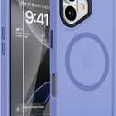 DEERLAMN Magnetic Matte Case for iPhone 16 with Screen Protector, [Compatible with MagSafe][Military Grade Drop Protection] Slim Translucent Shockproof Protective Phone Cover, Light Purple