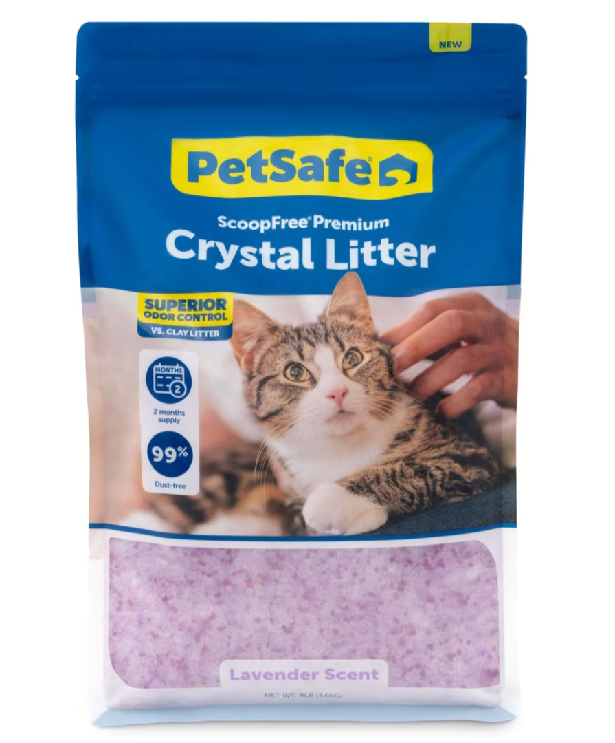 PetSafe ScoopFree Odor Control Crystal Cat Litter, Lavender Scent, 8 Lb Bag