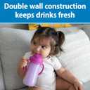 Dr. Brown's Milestones Insulated Sippy Cup with Straw and Handles, Spill-Proof Tumbler with Lid, 2-Pack, Green & Purple, 10 oz/300 mL, BPA Free, 12m+