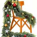 Real Touch Christmas Cedar Garland-6ft Artificial Garlands Faux Cedar Fake Pine Needles Garland for Fireplace Winter Home Stairs Mantel Table Doorframe Indoor Outdoor Xmas Decorations(6ft)