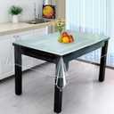 Clear Table Protector Thick Transparent Plastic Tablecloth Waterproof and Oil-Proof Perfect for Square Dinner Table and Writing Desk - 52 X 52 Inch