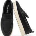 DREAM PAIRS Women's Arch Support Slip On Loafers (8.5, Black-pu)