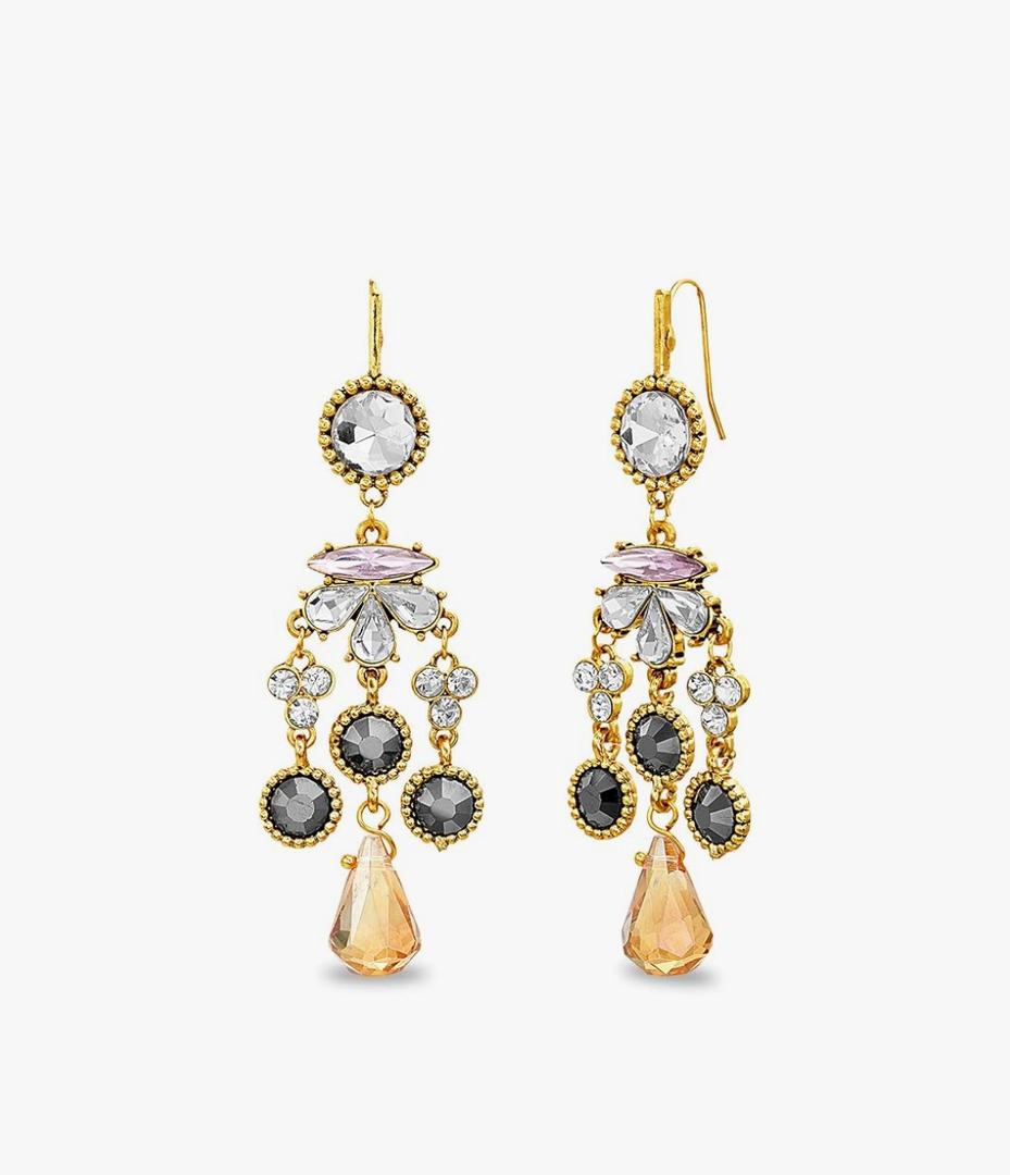Badgley Mischka French Wire Teardrop Rhinestone Chandelier Earrings for Women Badgley Mischka French Wire Teardrop Rhinestone Chandelier Earrings for Women