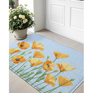 LUMI Spring Floral Door Mat, Low Profile Thin Mesh Doormats, Dirt Trapper Stylish Welcome Mats, Waterproof Outside Mat for Home Decor, 24"x35", Blue LUMI Spring Floral Door Mat, Low Profile Thin Mesh Doormats, Dirt Trapper Stylish Welcome Mats, Waterproof Outside Mat for Home Decor, 24"x35", Blue