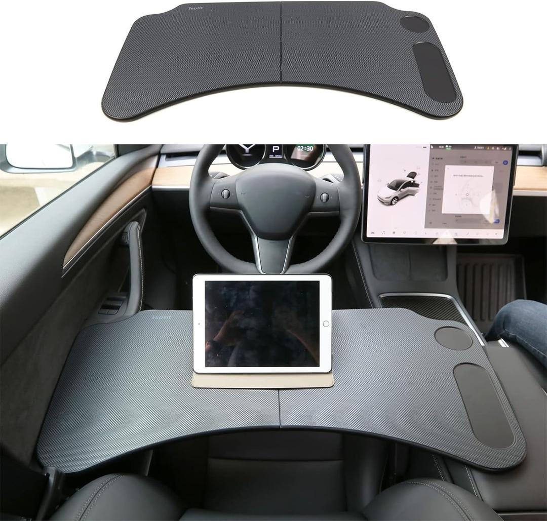 for Tesla Model Y 3 Food Tray Desk for Laptop Foldable Car Table for Eating Travel Multipurpose Tray for Driver Accessories