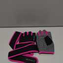 RYMNT Workout Gloves with Weight Lifting Wrist Wrap, Vented Cushioned Palm & Extra Grip for Men Women Gym, Weightlifting, Fitness Training, Fitness, Exercise, WODs, Pullups. Pink-Medium