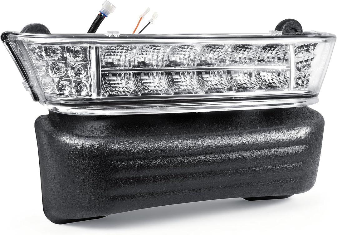 Club Car Precedent LED Headlight Assembly with Front Bumper, Replacement or Upgrade for 2004-Up Electric Golf Carts,OEM #102524801