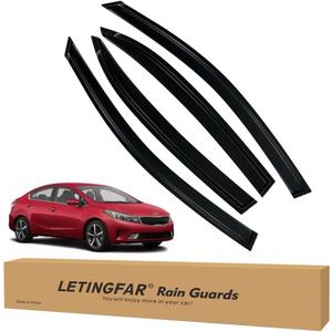 Tape-on Rain Guards for 2019-2024 Kia Forte, for 2019-2024 Kia Forte AccessoriesSide Vent Visors Shades Window Deflectors for Kia Forte