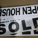 Juexica 12 Pcs Real Estate Rider Signs 24 x 6 Inch Coming Soon, for Sale, Pending, Sold Waterproof Signs Rider Real Estate with Different Messages(White with Black), Medium Signage
