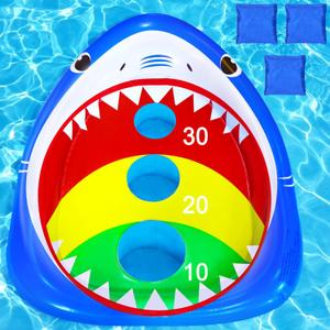 Kids Fun Pool Toys,Inflatable Shark Cornhole Board Floating Water Game Outdoor Swim Play for Adults Family,Cool Summer Party Gift for 6 7 8 9 10 12 Year Old Boy Girl Teen Kids Fun Pool Toys,Inflatable Shark Cornhole Board Floating Water Game Outdoor Swim Play for Adults Family,Cool Summer Party Gift for 6 7 8 9 10 12 Year Old Boy Girl Teen