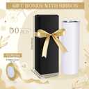Windyun 50 Pcs Tumblers Gift Box with Ribbon for 12oz, 20oz, 30oz Sublimation Glass Gift Boxes for Packaging Tumbler Skinny Glass for Shipping Wrapping Exhibition(Black)