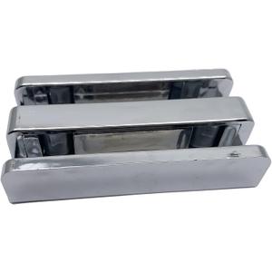 50x80mm Shower Room Swing Stopper Double Track Bathroom Glass Sliding Door Sliding Door Bottom Guide Bright Silver Limit Lower Slider(1Pcs)