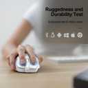 TECKNET Wireless Mouse (2.4G & BT5.0/3.0) Silent 4800 DPI Computer USB A & Bluetooth Mouse 6 Buttons, Wide Compatibility - White