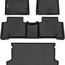 Binmotor-Floor Mats & Cargo Liner Set for Hyundai Santa FE Sport 2013-2018(Not Fit for Hybird), Front & 2nd Row & Cargo Liner, TPE All Weather Mats Cargo Trunk Mat for Santa FE Sport Accessories