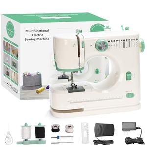 Mini Dual-Speed Sewing Machine Double Needle & Double Thread 12 Stitch Modes Beginner-Friendly Household Sewing Machine, ldeal for Adults & Beginners