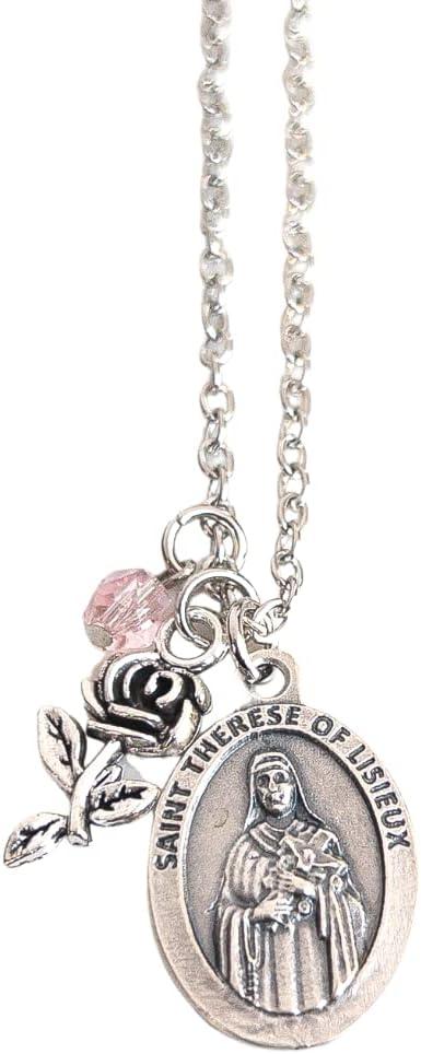St Therese of Lisieux Necklace Catholic Confirmation Gift for Girls