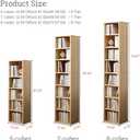 IOTXY Small Narrow Corner Bookcase - 71 Inches Tall Gap Freestanding Storage Cabinet, 8 Lattices Open Shelves Tower Rack, Cubes Bookshelf in White