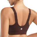 RUNNING GIRL Adjustable Straps High Impact Sports Bra for Women,High Support Workout Sports Bras with Sewn in Pads (Brown, L)