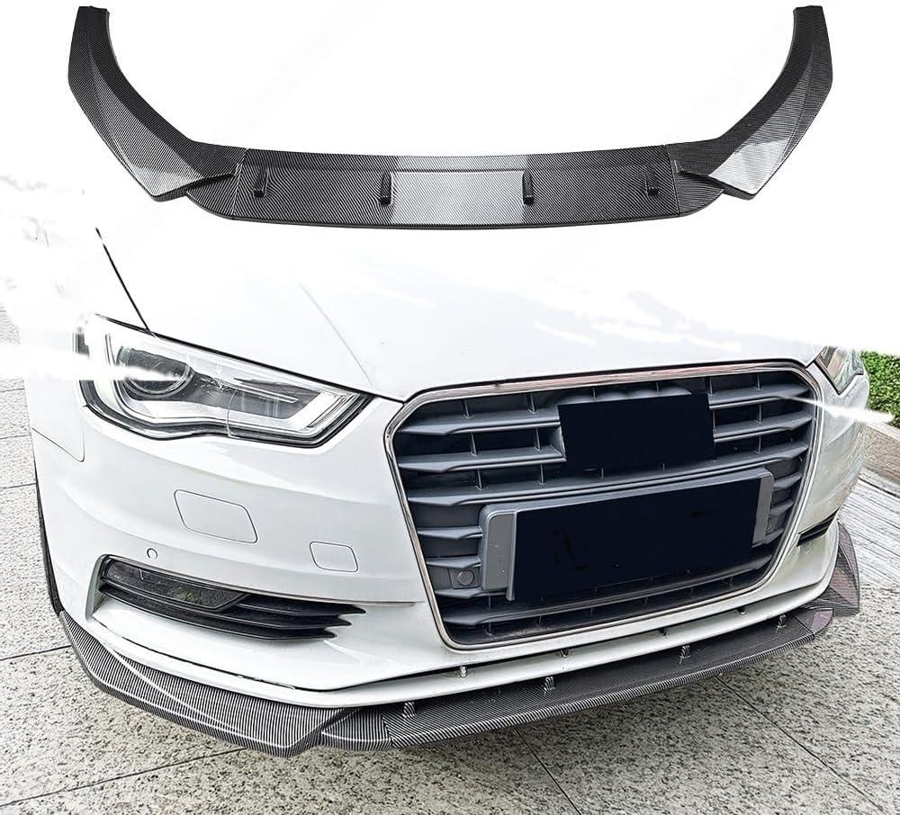 Aerodynamic Front Bumper Splitter Lip, Blade, Chin Spoiler, Body Kit Fit for Audi A3 8V Pre-Facelift 2013-2016 Standard,Carbon Fiber Style